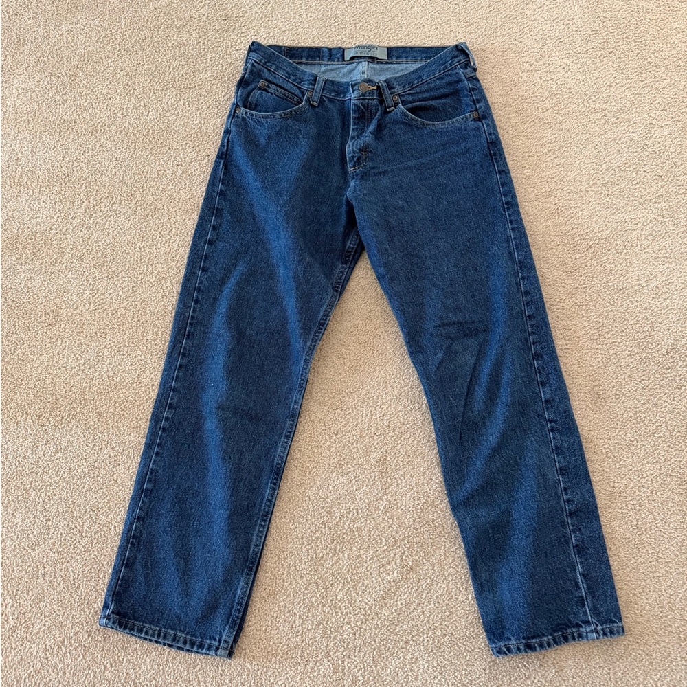 Vintage Wrangler Men's Dark Blue Straight Jeans